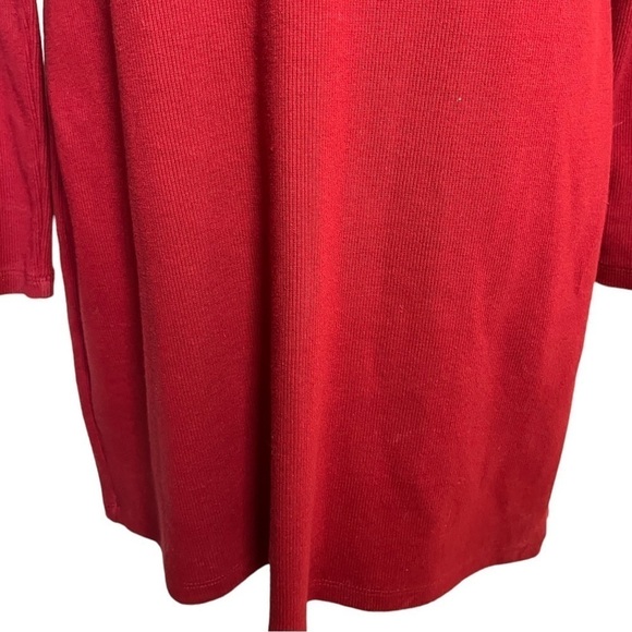 Aritzia Wilfred Free Red Long Sleeve Ribbed Knit Dress - Picture 3 of 7